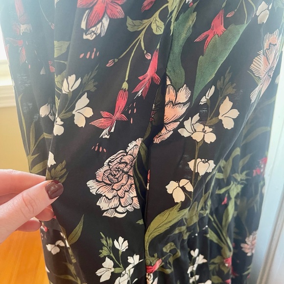 Anthropologie Somerset Black Floral Maxi Dress XL - Picture 6 of 12
